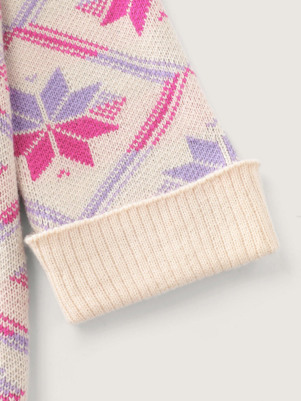 Geometric Snowflake Pattern Pockets Knit Cardigan