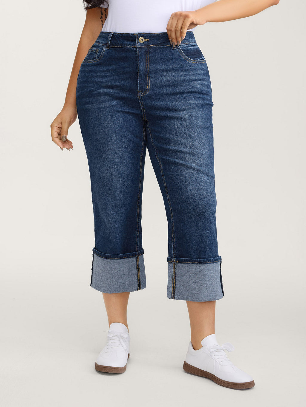 Thigh-Friendly Capri Straight-Leg Jeans