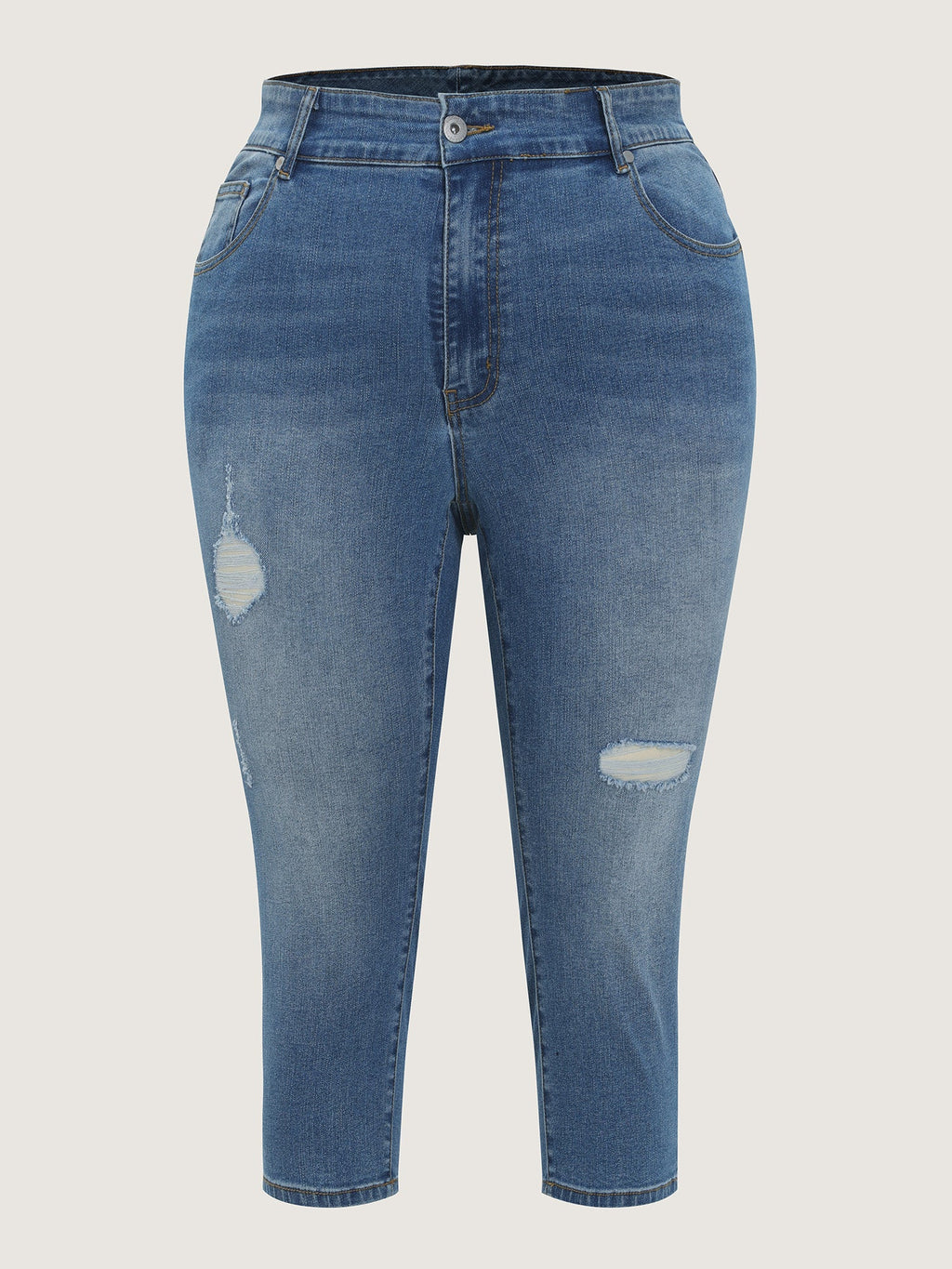 Ripped No-Gap Waist Skinny-Fit Jeans