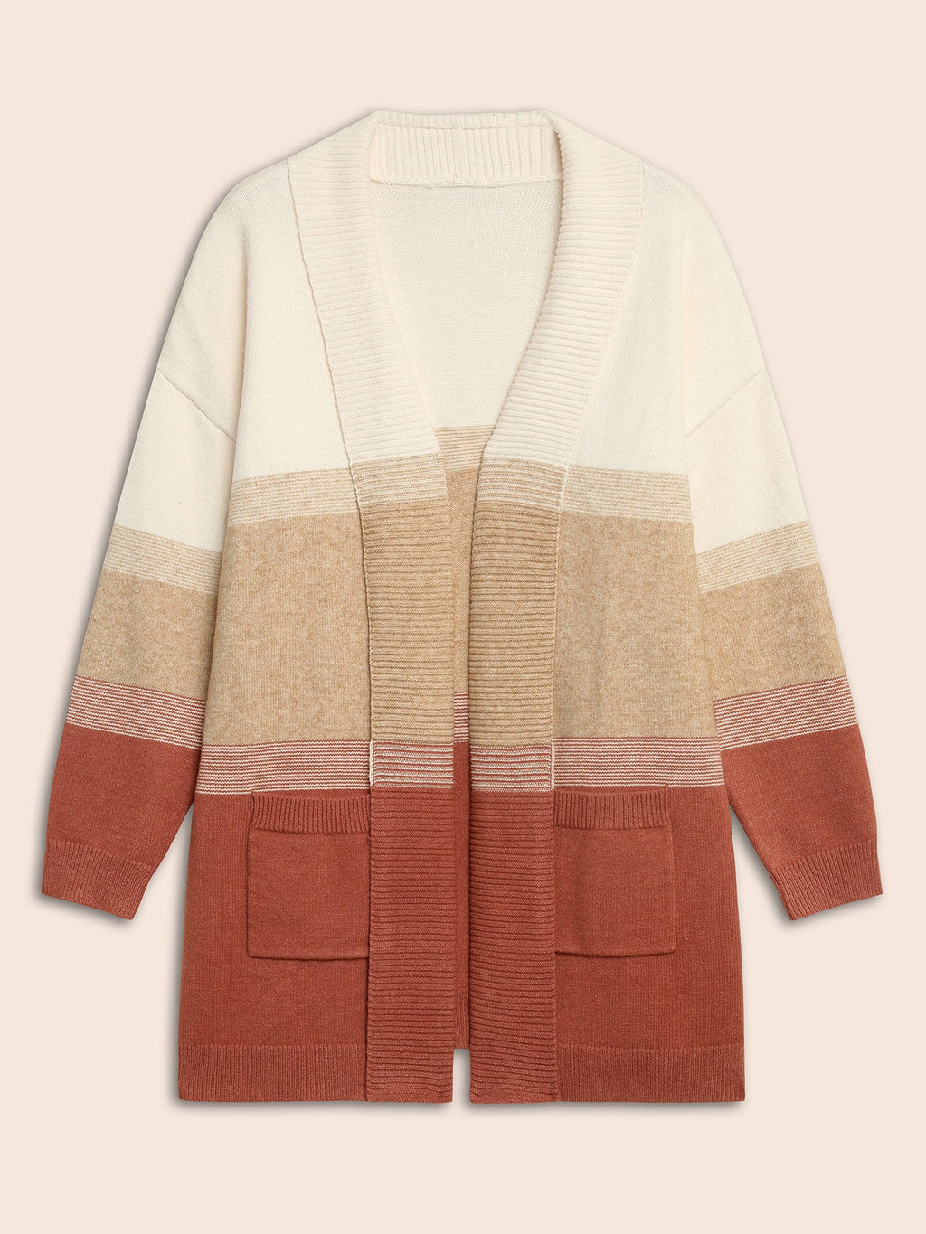 Ombre Contrast Drop Shoulder Cardigan