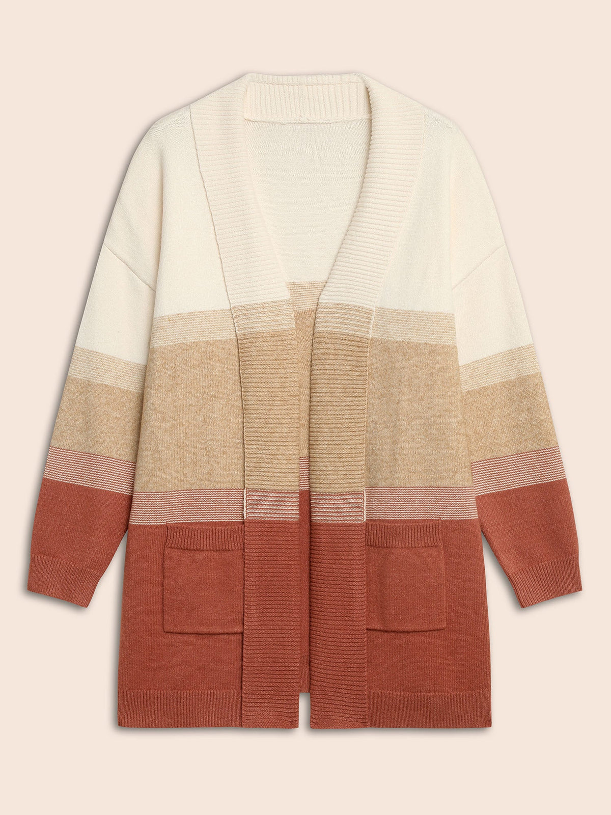 Ombre Contrast Drop Shoulder Cardigan