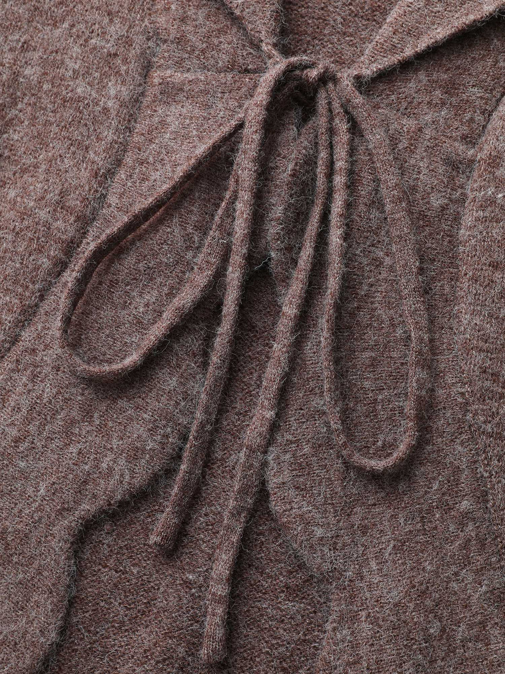 Wavy Arc Hem Tie-Front Knit Cardigan