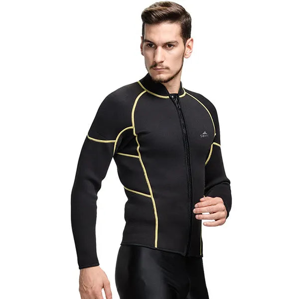 SBART 3MM Neoprene Wetsuit Jacket High Stretch Scuba Diving Jackets