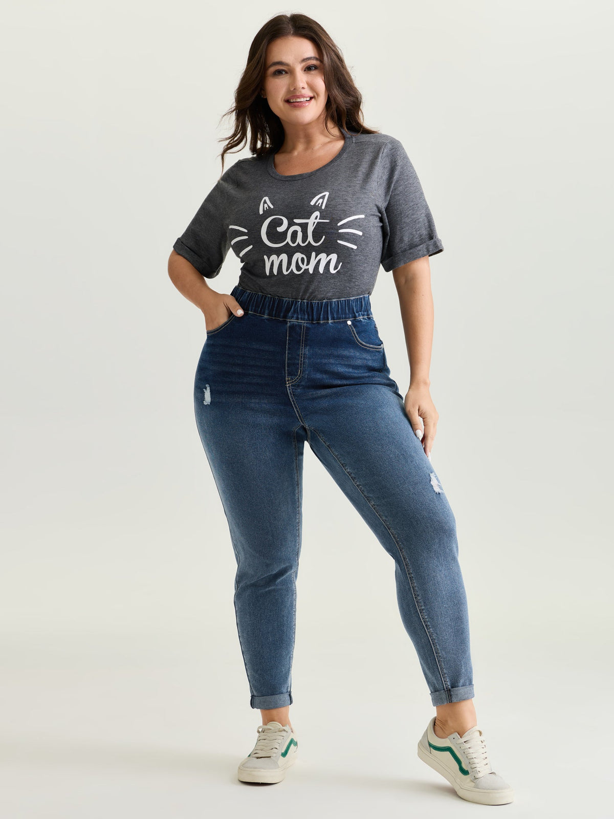 Pull-On Elastic Waist Skinny-Fit Jeans