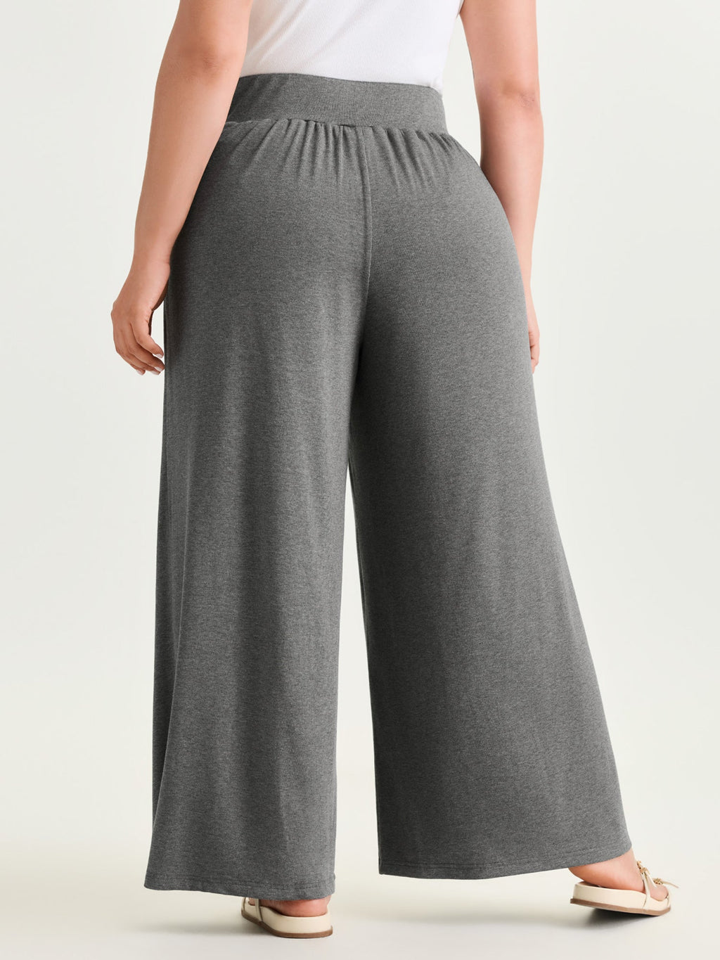 Stretchy Waist Straight-Leg Pants