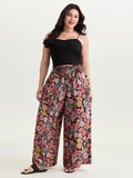 Supersoft Bright Floral Print Wide-Leg Pants