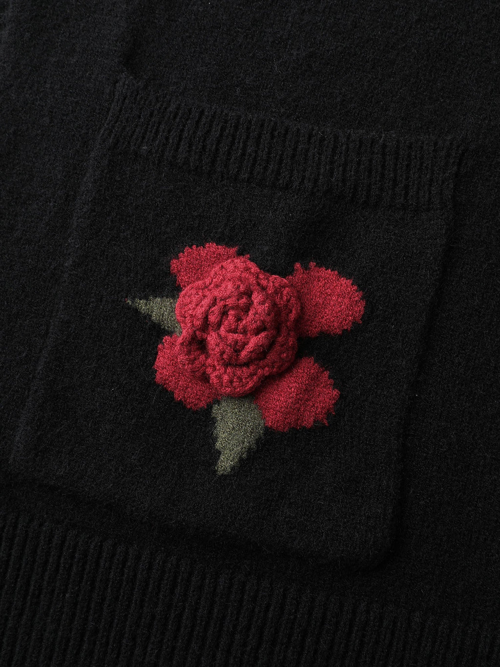 3D Floral Pattern Pockets Knit Cardigan