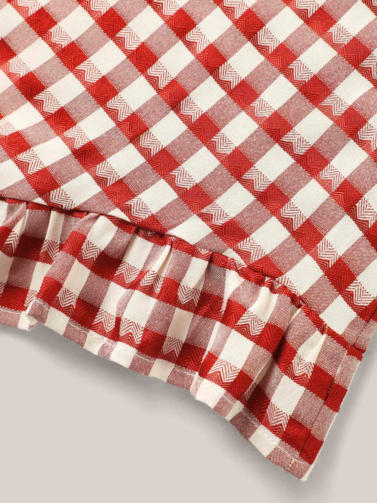 Gingham Print Button Back Blouse