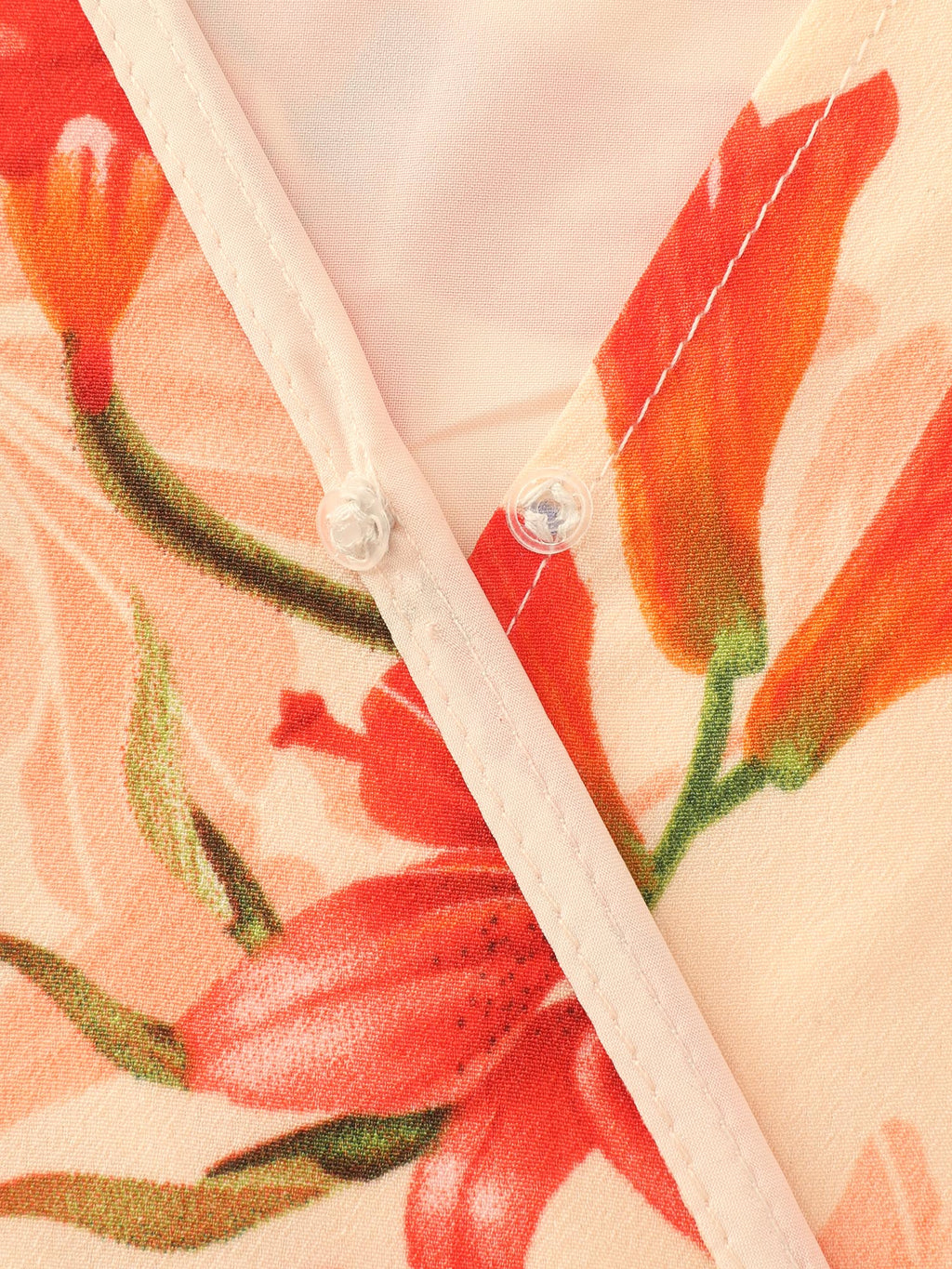 Floral Print Stretchy Wrap Tie Blouse