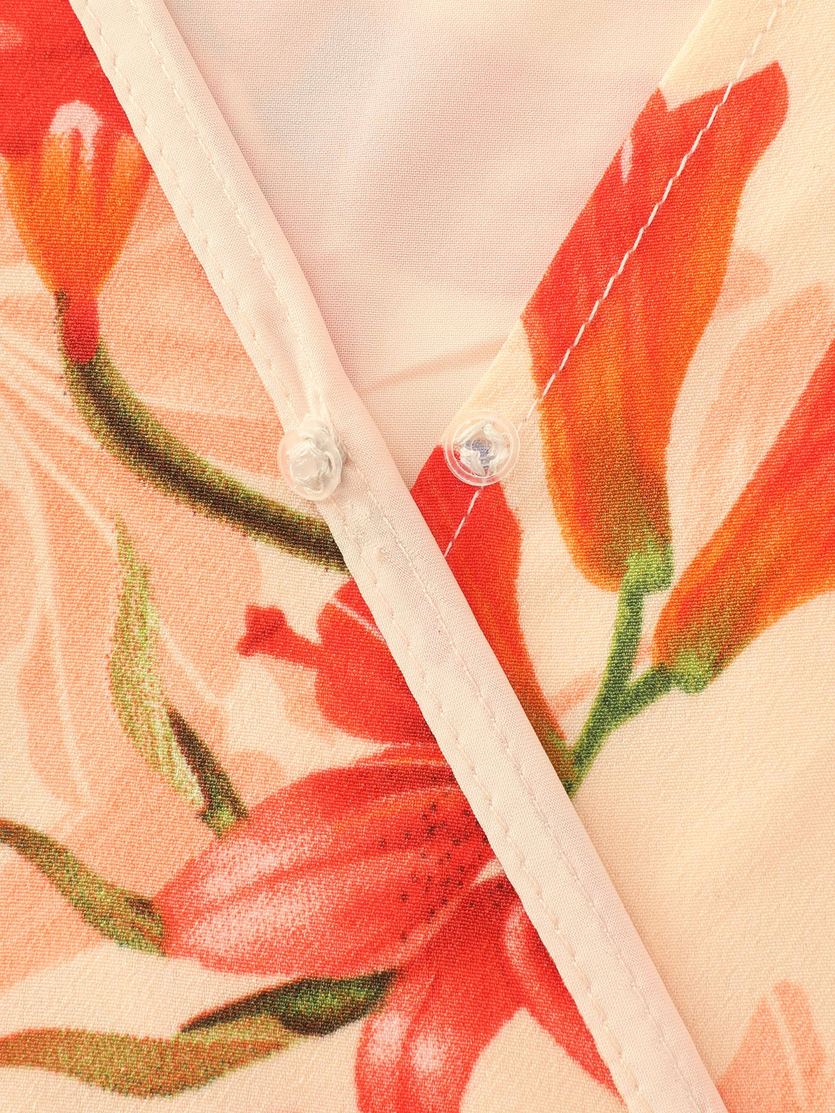 Floral Print Stretchy Wrap Tie Blouse