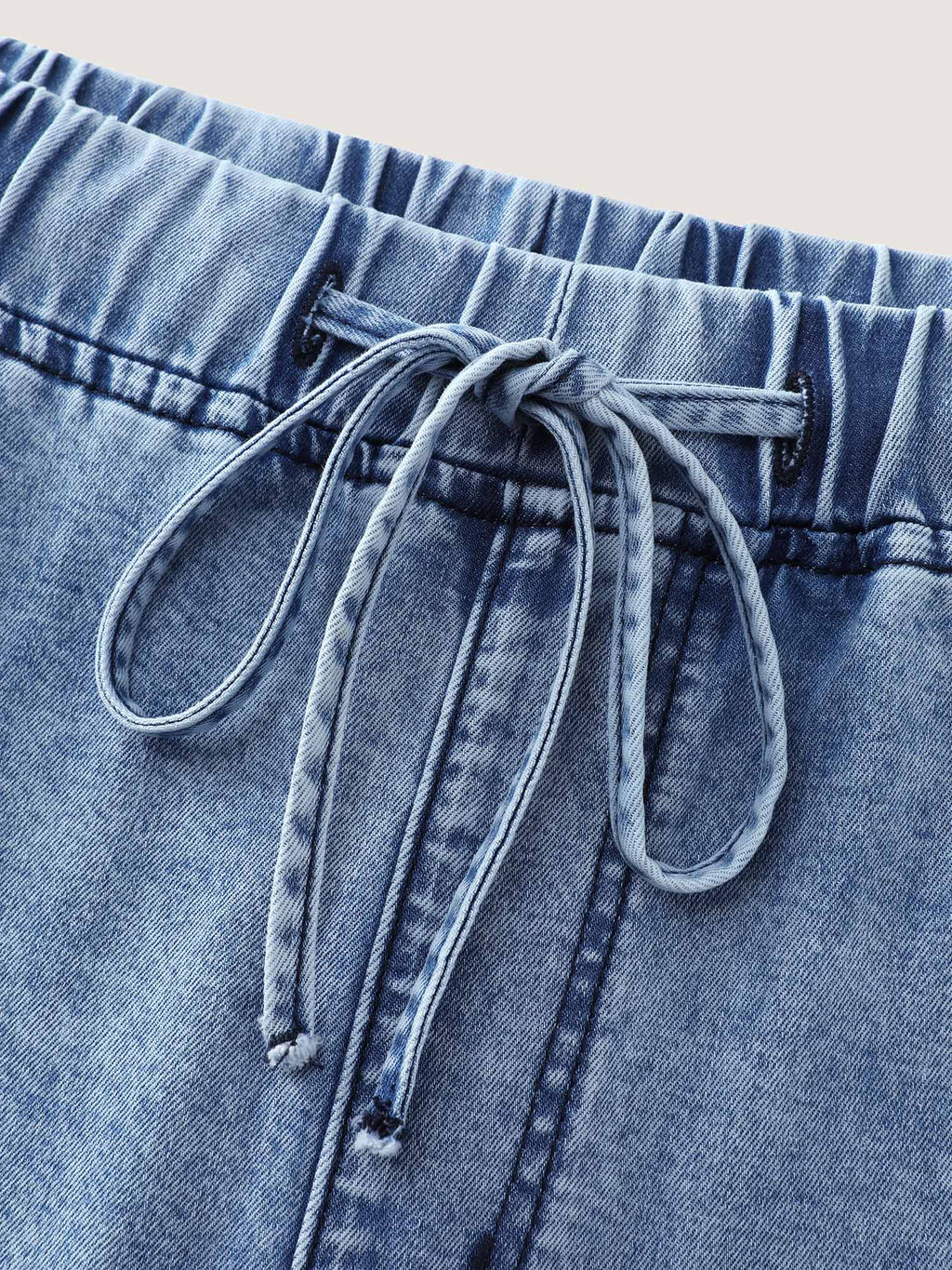 Stretchy Elastic Waist Drawstring Jeans