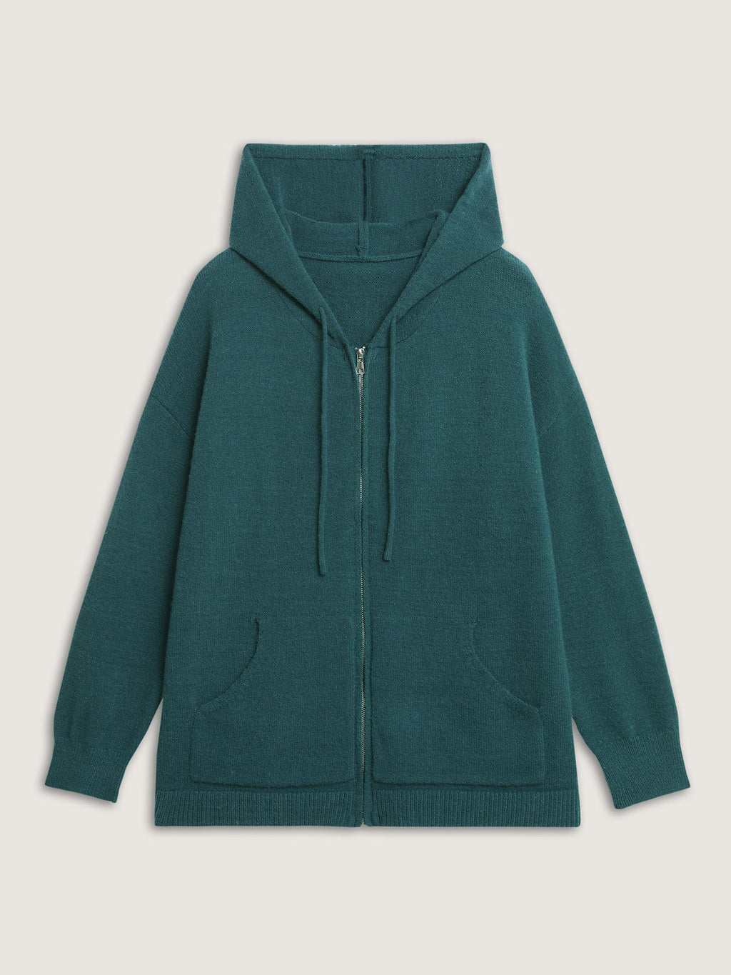 Supersoft Zipper Pockets Hooded Knit Cardigan