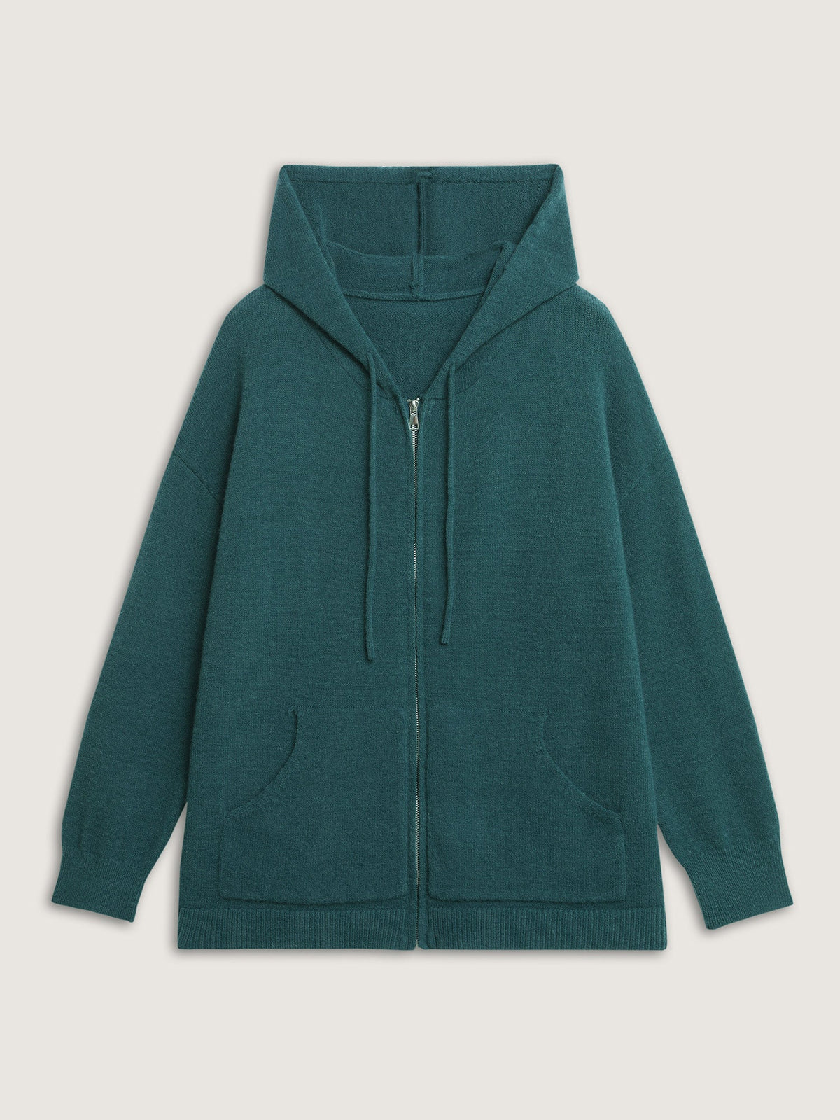 Supersoft Zipper Pockets Hooded Knit Cardigan