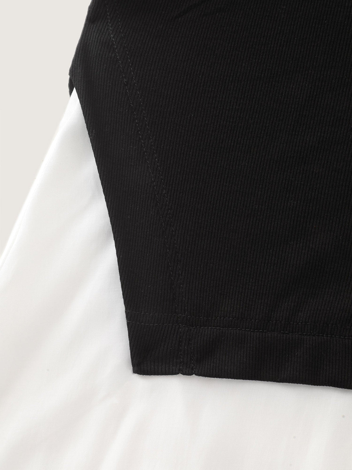 Color Contrast Layered Round Neck T-Shirt