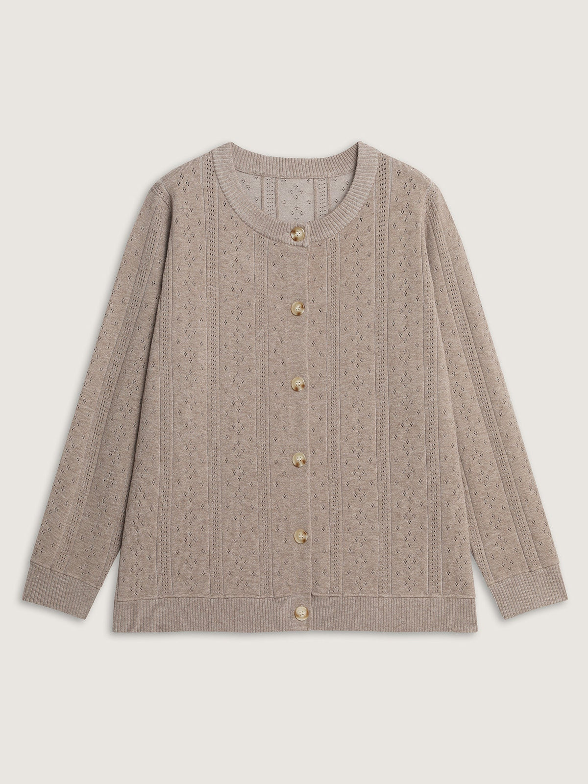 Cut-Out Button Front Knit Cardigan