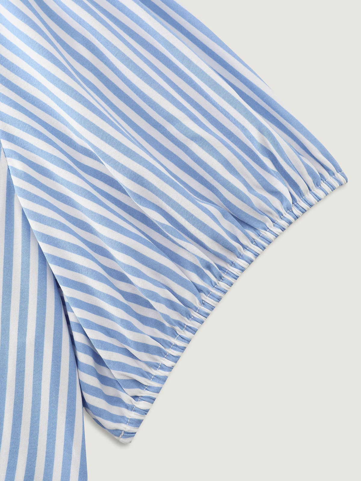 Striped Print Tie-Front Blouse