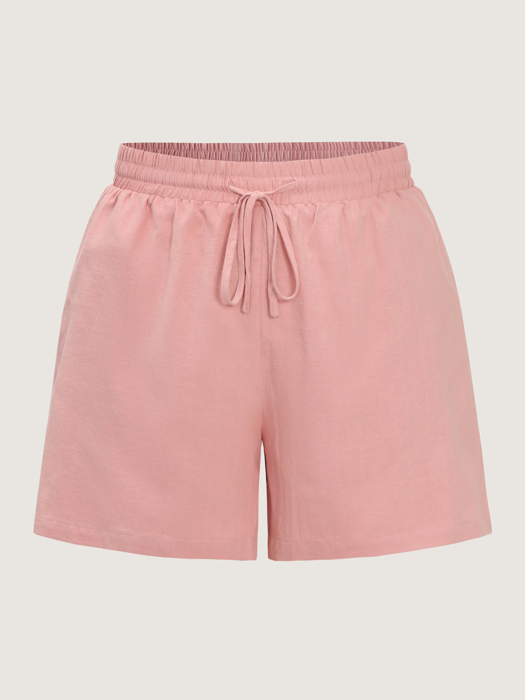 Cotton Drawstring Elastic Waist Pockets Shorts