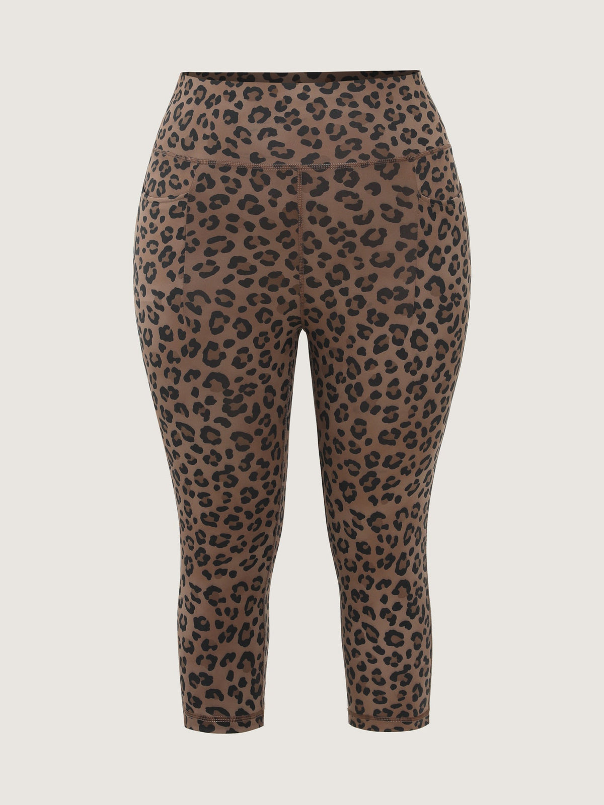 Stretchy Leopard Print Wide Waistband Leggings