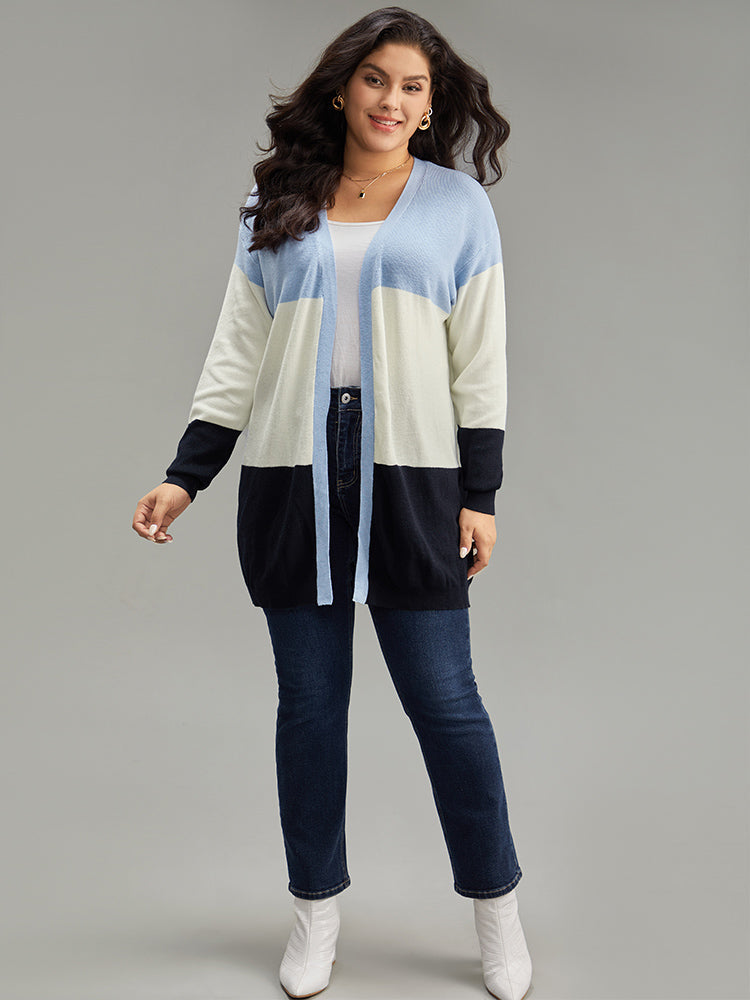 Supersoft Essentials Colorblock Contrast Open Front Cardigan