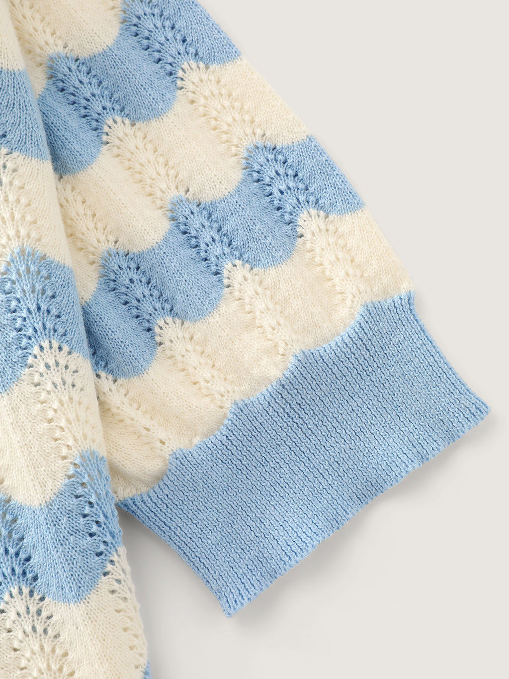 Wavy Stripe Hollow Hooded Pullover
