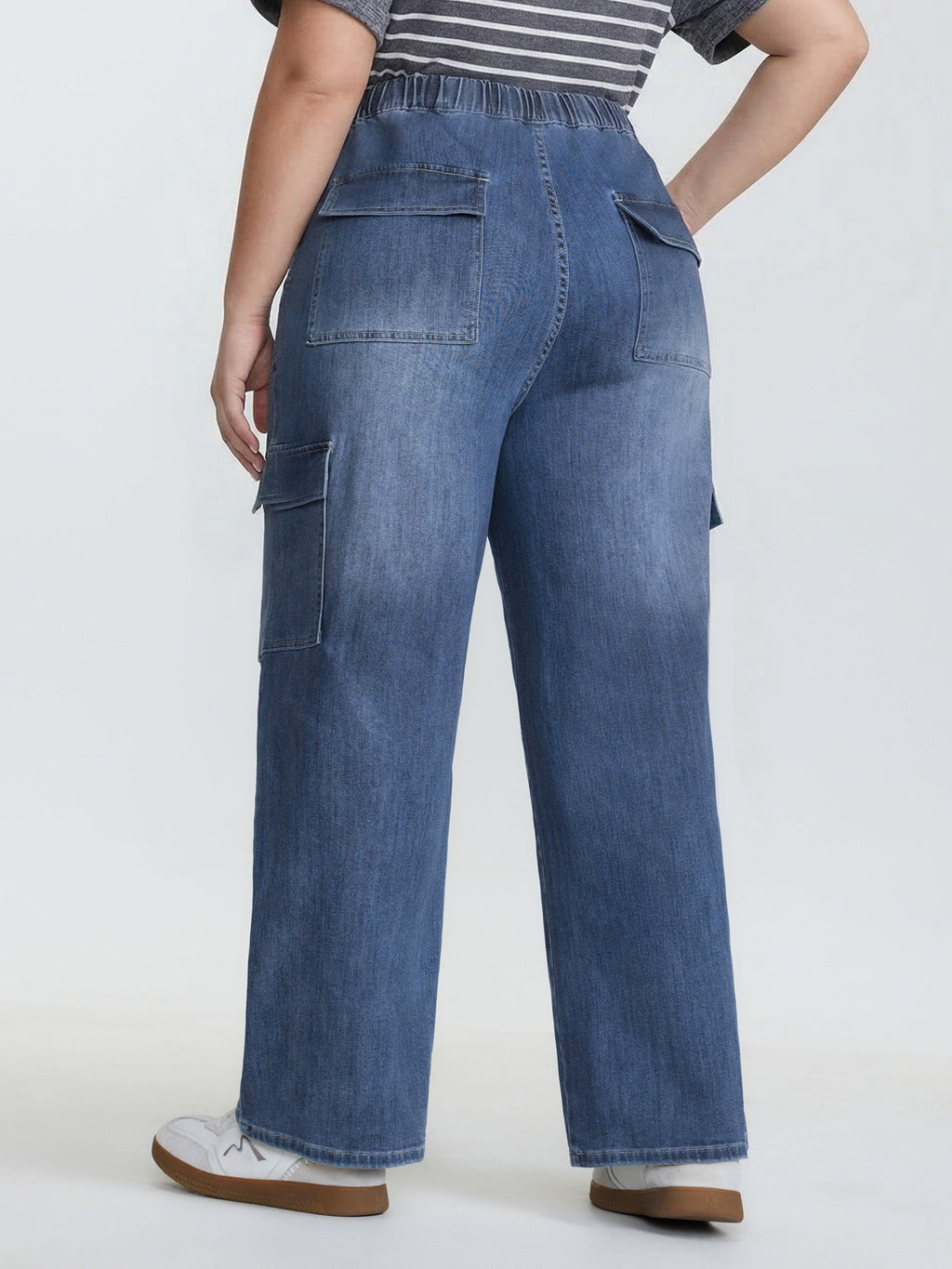 Supersoft Drawstring Wide-Leg Cargo Jeans