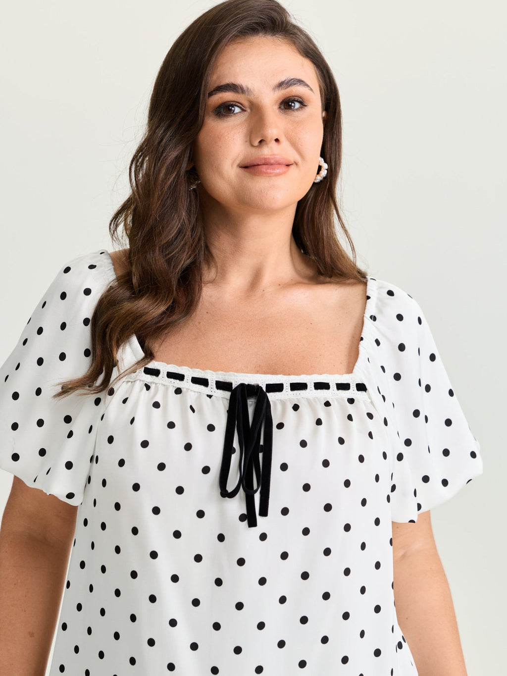 Timeless Polka Dots Neck-Tie Blouse
