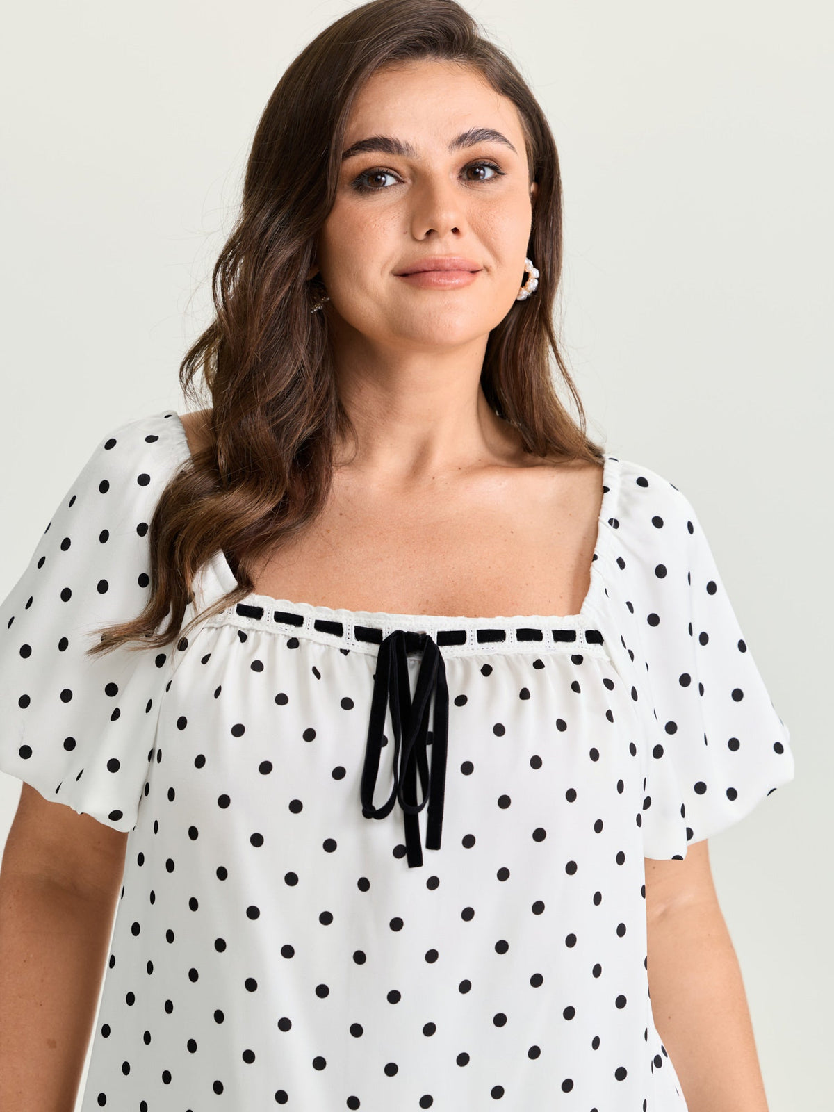 Timeless Polka Dots Neck-Tie Blouse