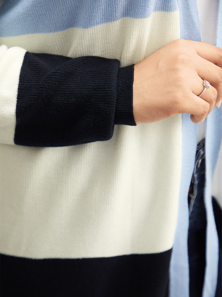 Supersoft Essentials Colorblock Contrast Open Front Cardigan