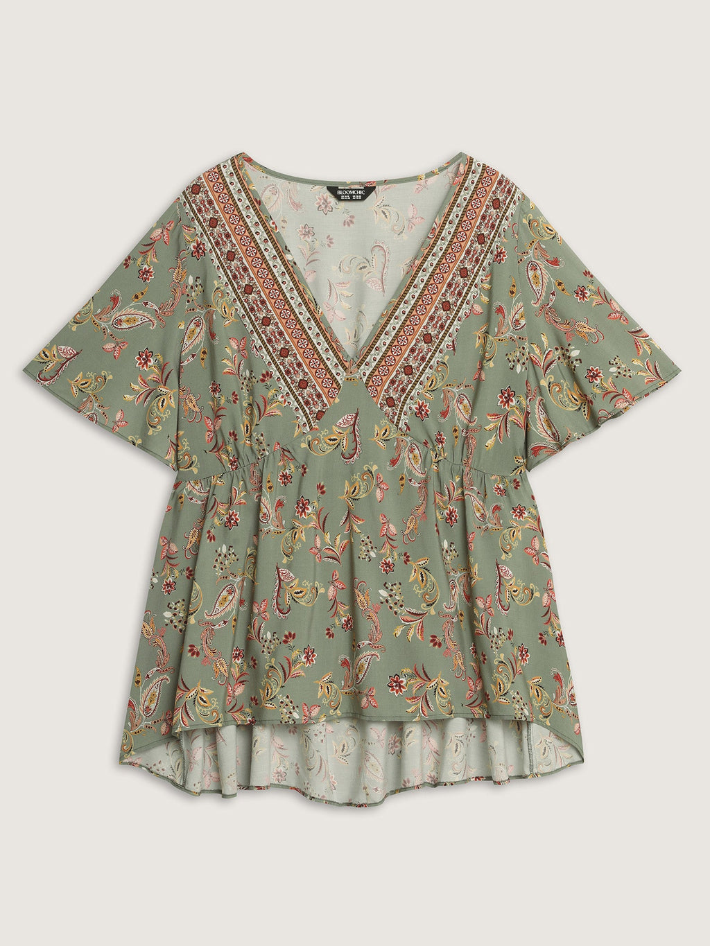 Breezy Floral Print Stretchy Waist Blouse