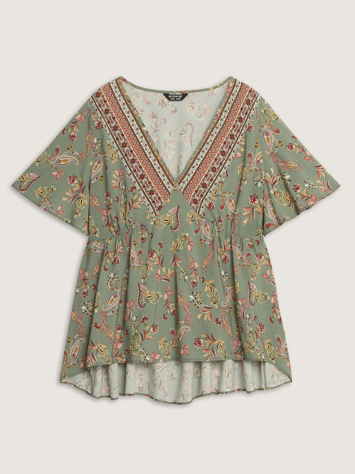 Breezy Floral Print Stretchy Waist Blouse