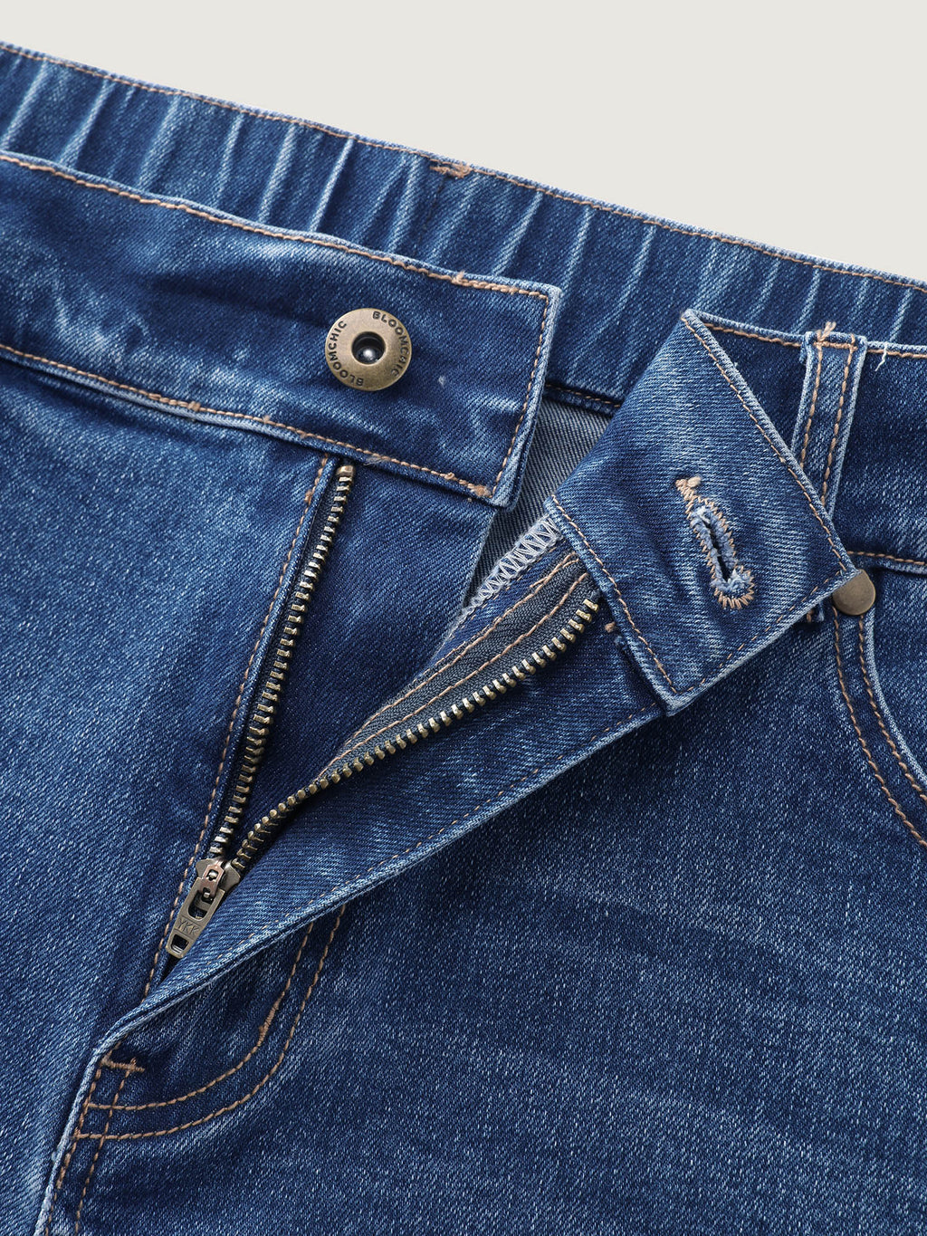 Curve-Friendly Stretchy Straight-Leg Denim Shorts
