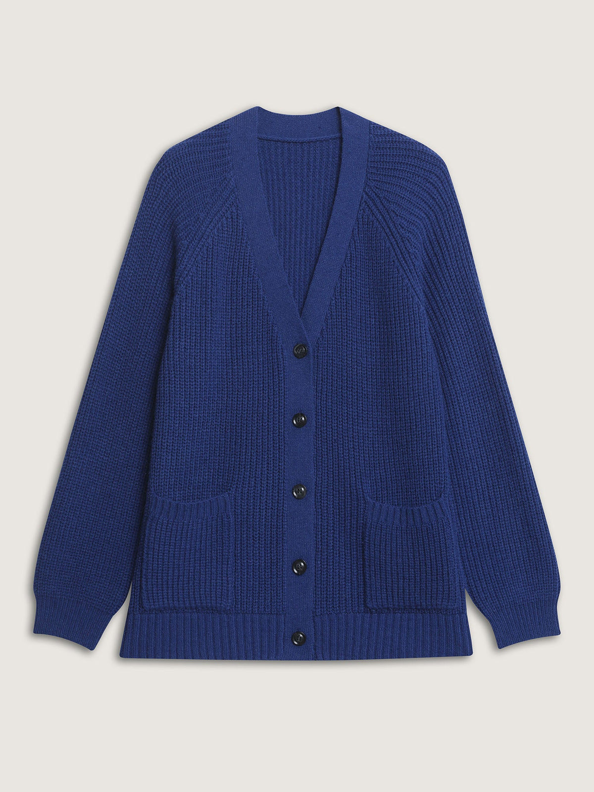 Textured V-Neck Button Knit Cardigan