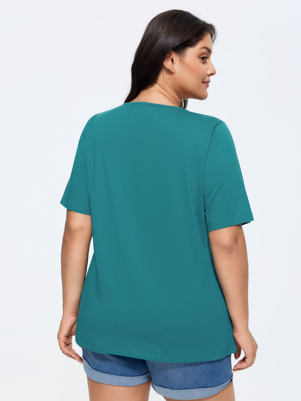 Cotton V Neck Plain Basic T-shirt
