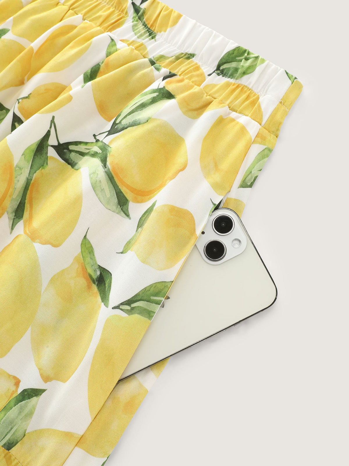 Fresh Lemon Print Maxi Skirt