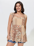 Floral Collage Print Layered Tank Top