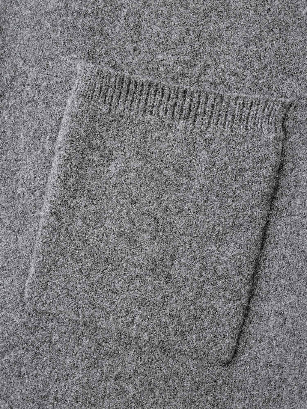 Notched Lapels Slit Back Knit Cardigan