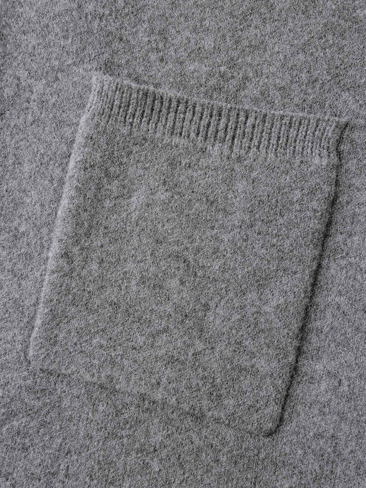 Notched Lapels Slit Back Knit Cardigan