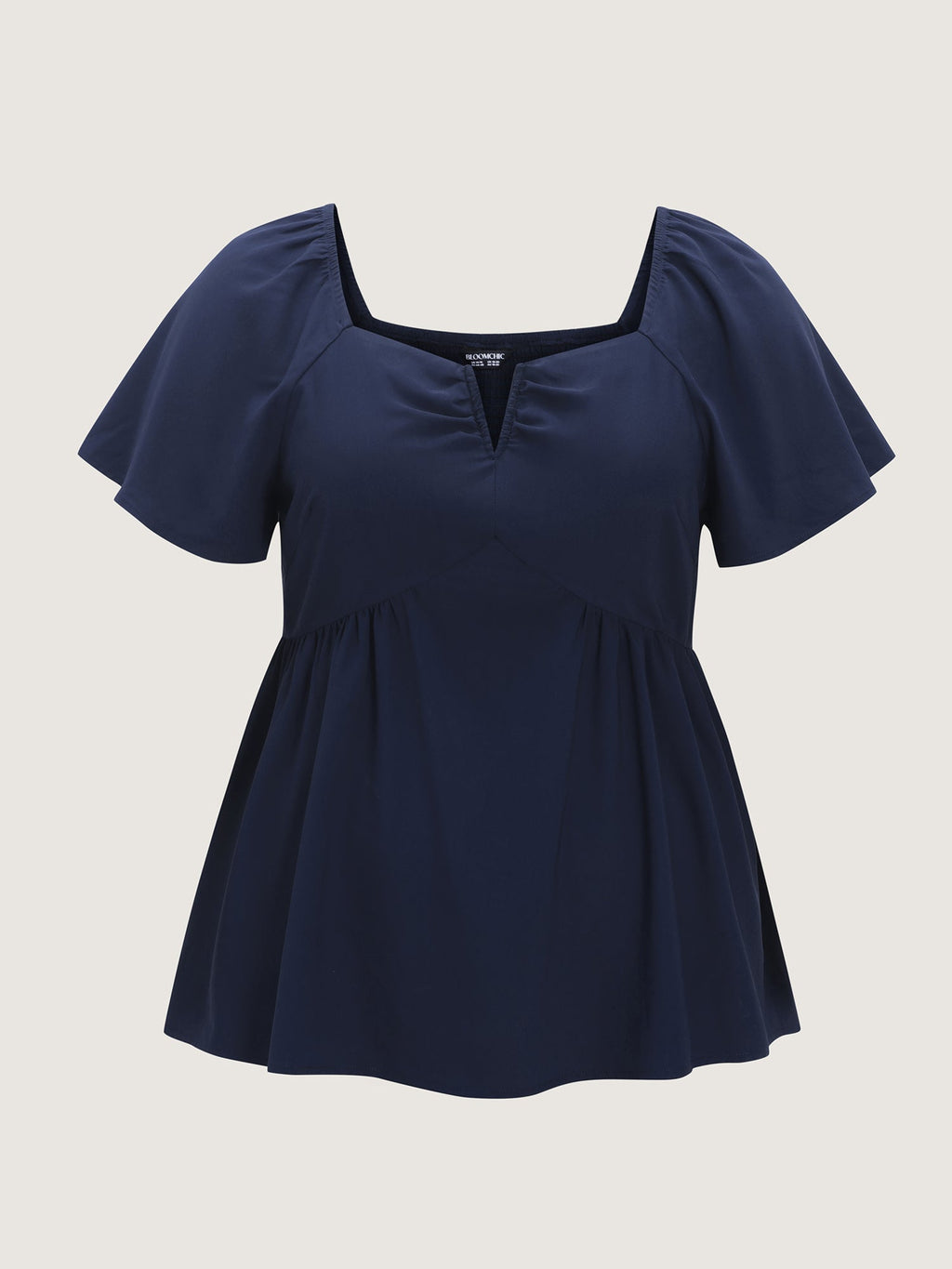 Ruched Flared Sleeves Fit And Flare Blouse