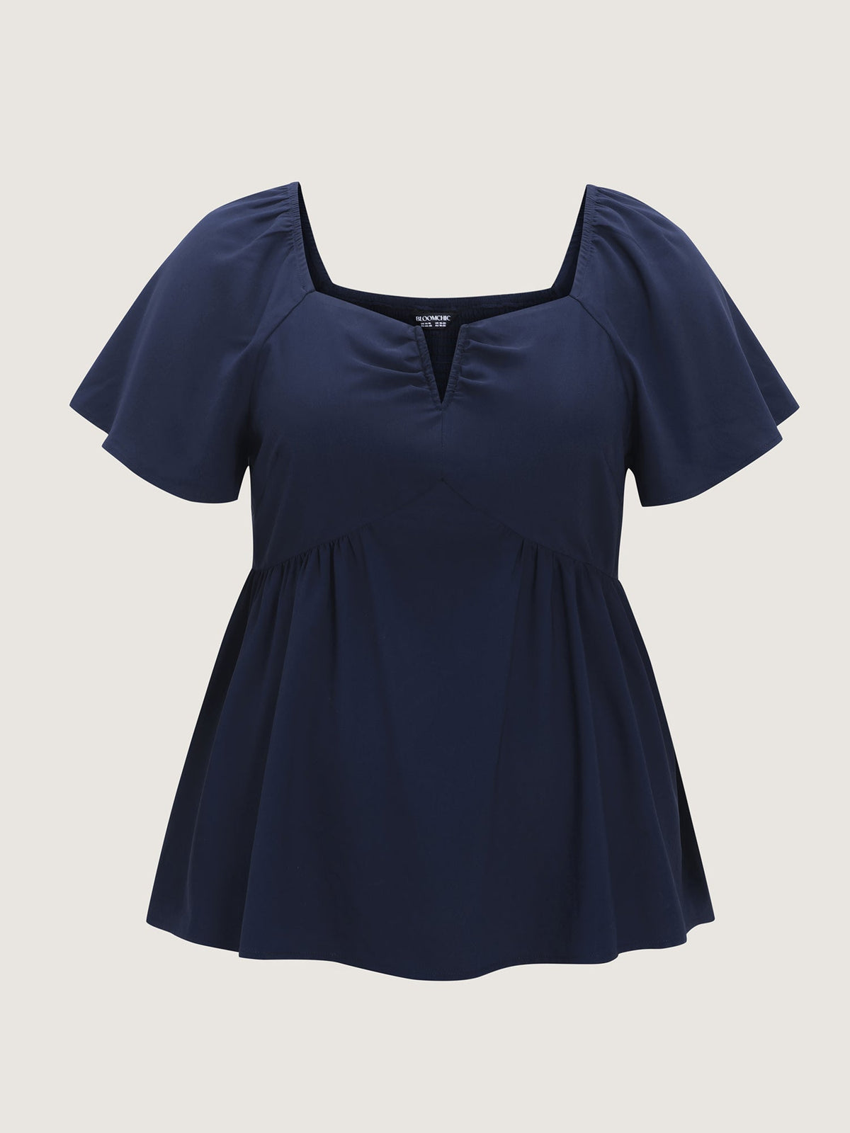 Ruched Flared Sleeves Fit And Flare Blouse