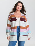 Colorful Stripes Button Knit Cardigan