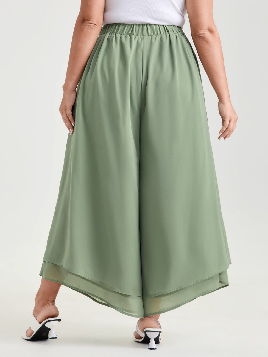 Chiffon Stretchy Waist Flowy Pants