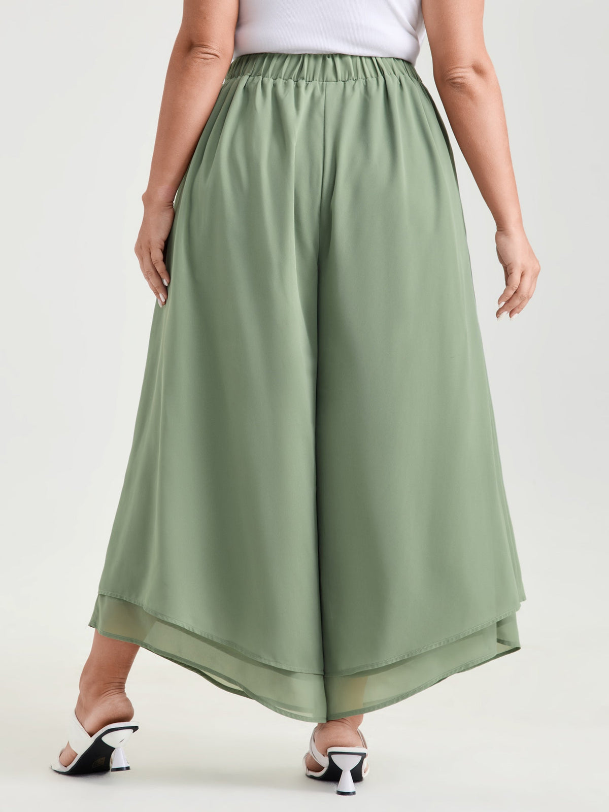Chiffon Stretchy Waist Flowy Pants