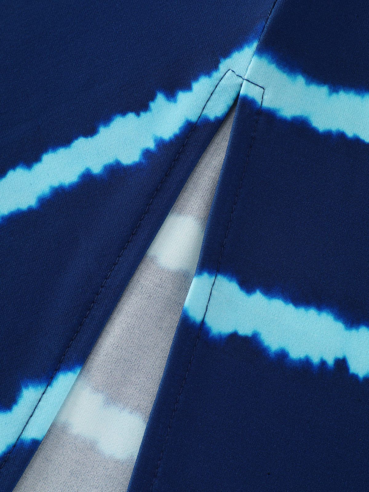 Tie Dye Stripe Twist Split Midi Dress