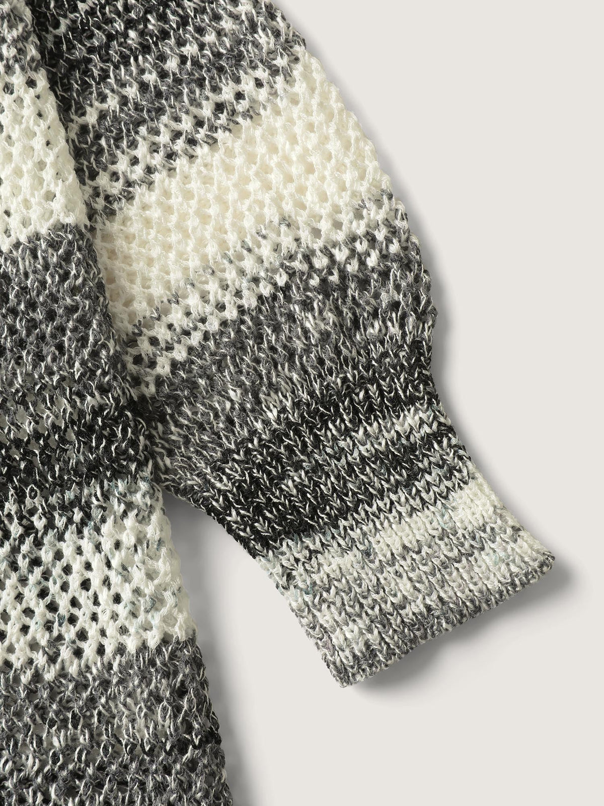 Heather Monochrome Striped Lightweight Cardigan