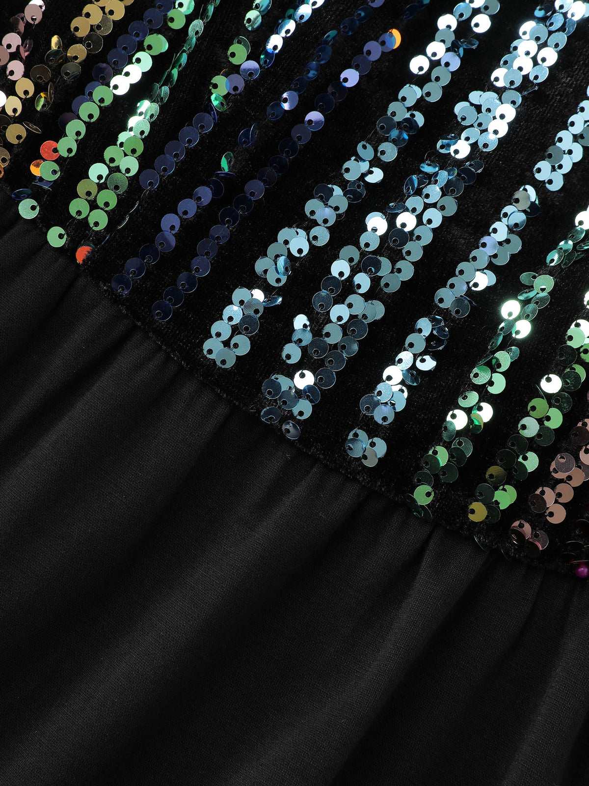 Sparkly Colorful Sequins Contrast Midi Dress