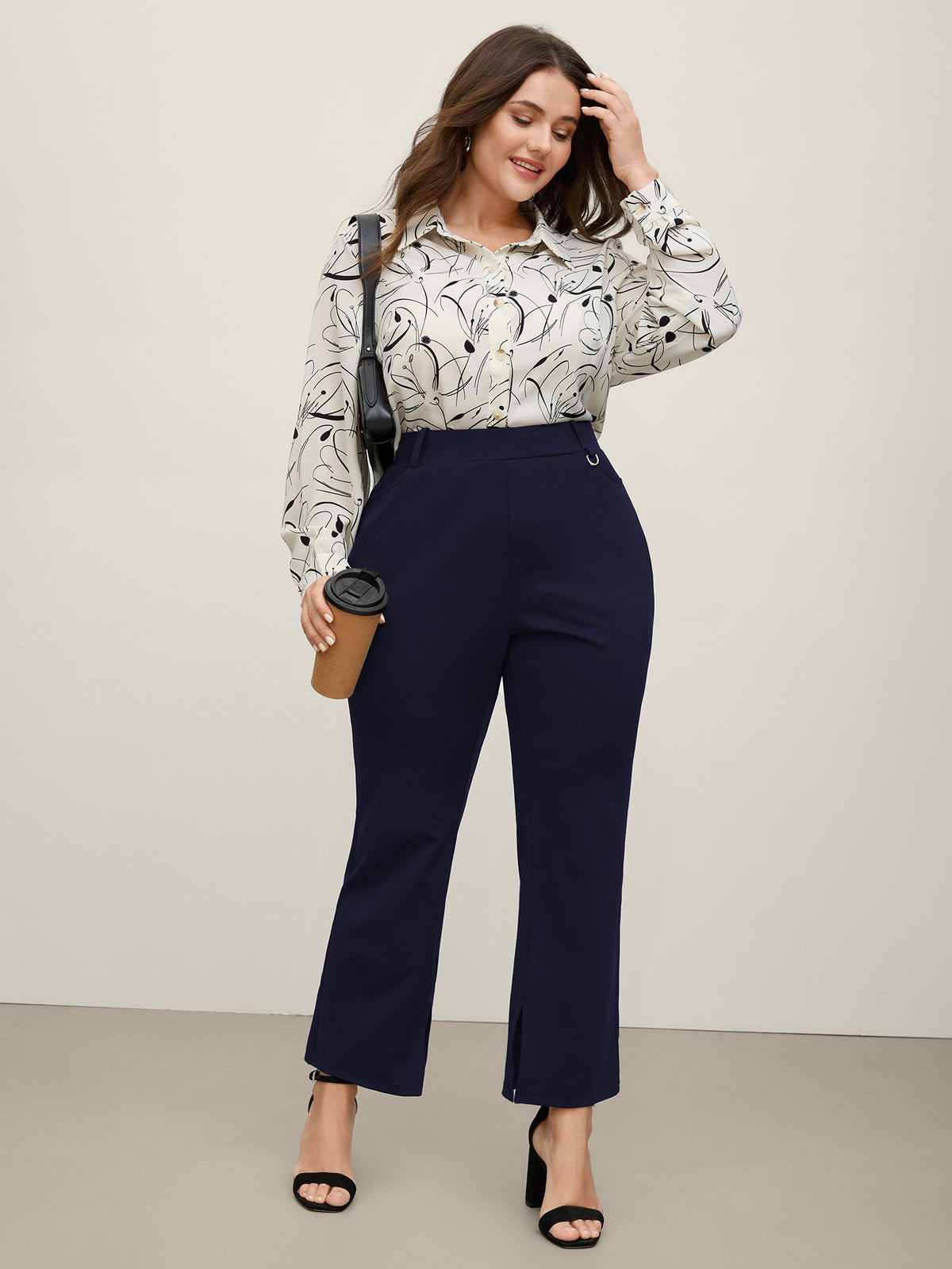 Pull-On Solid Bootcut Pants