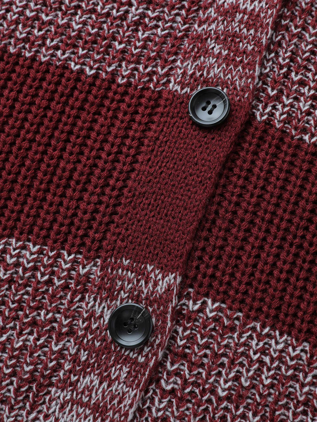 Colorblock Buttons V-Neck Knit Cardigan