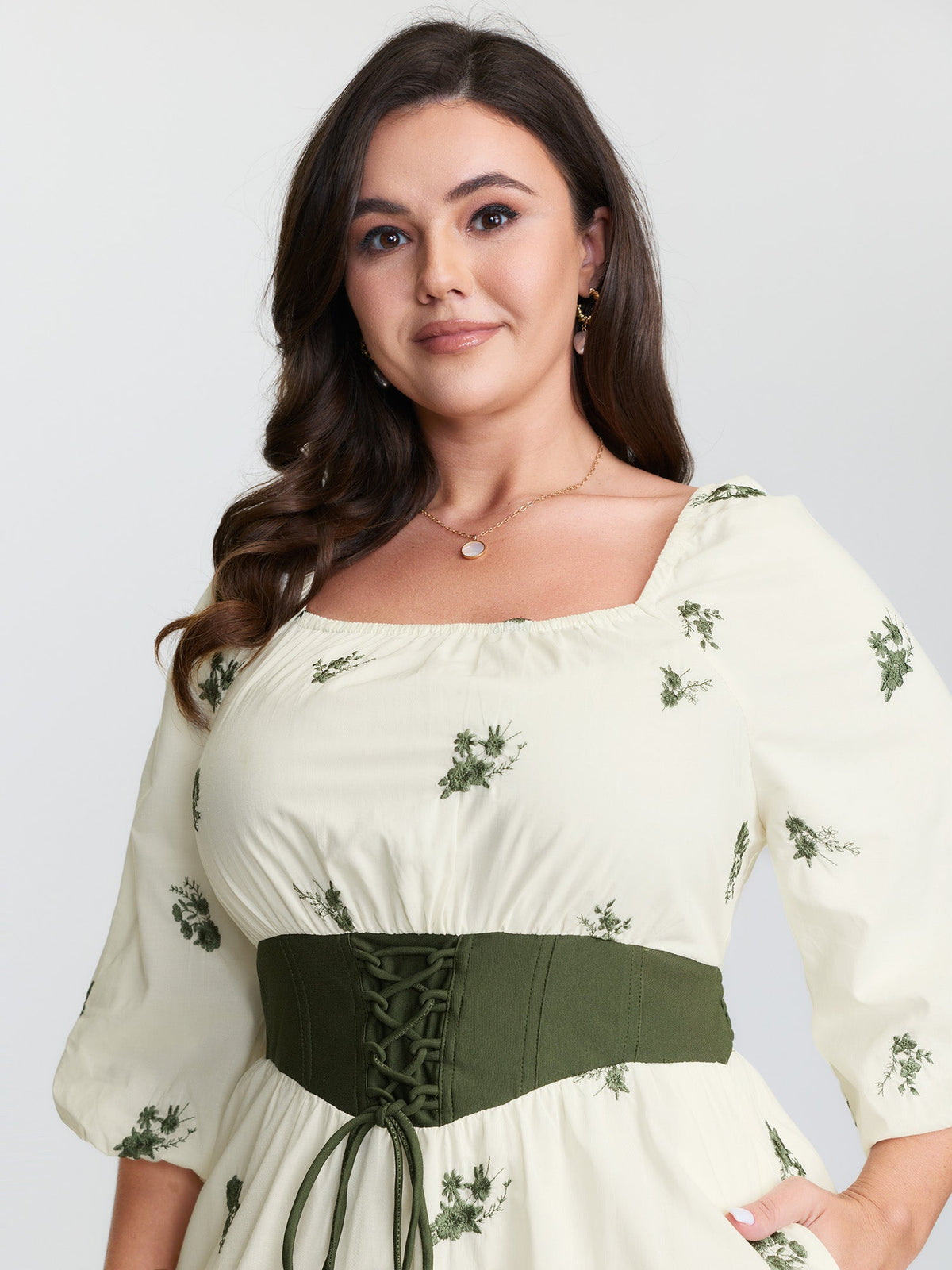 2-in-1 Embroidered Tulle Maxi Dress