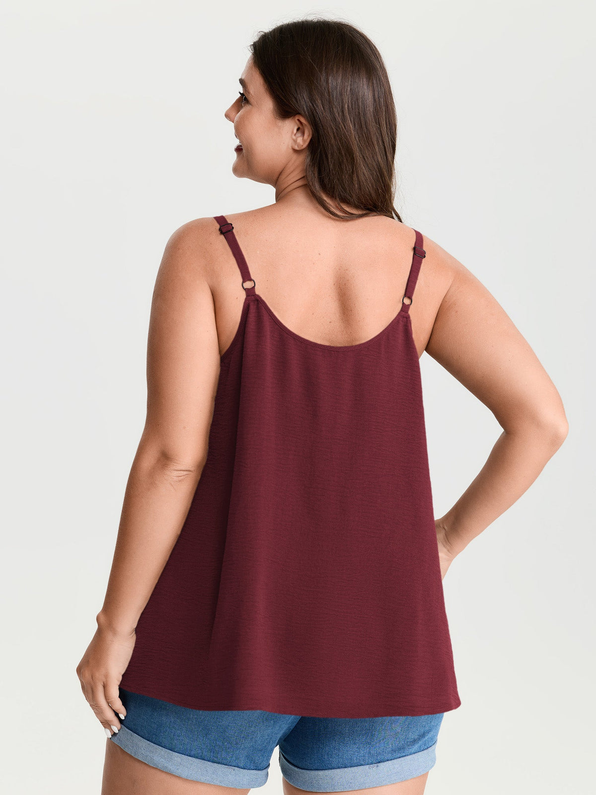 Pleated Flowy Plain Tank Top