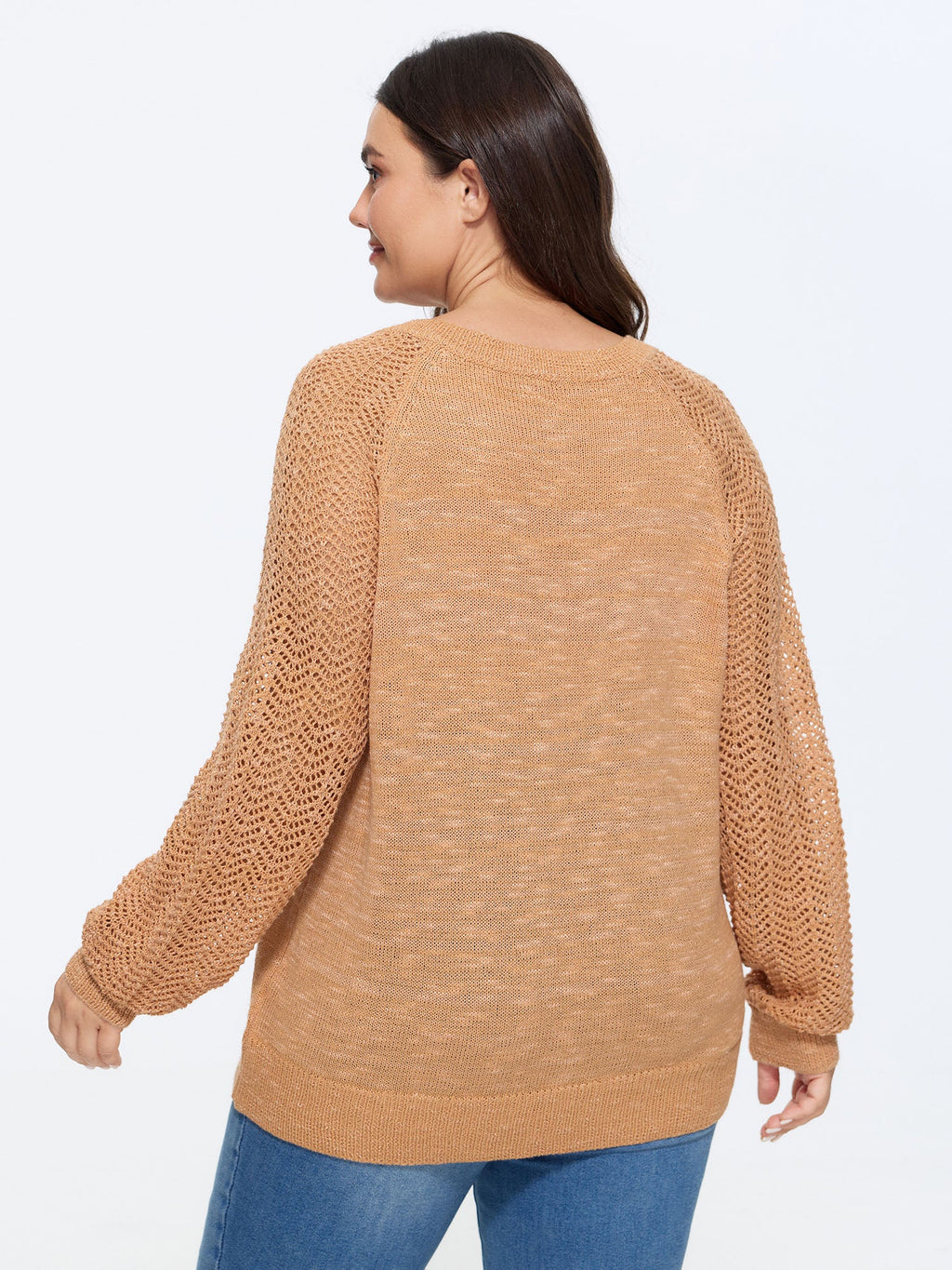 Texture Cut Out Raglan Sleeve Pullover
